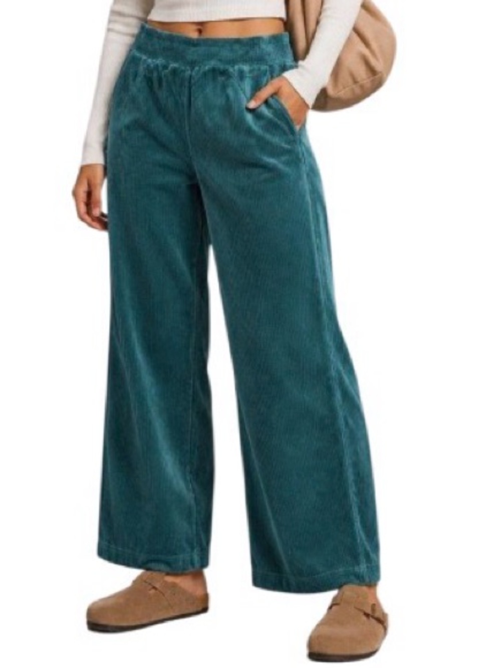 Lululemon Scuba Mid-Rise Wide-Leg Pants
Velvet Cord Size 8 Teal Pockets